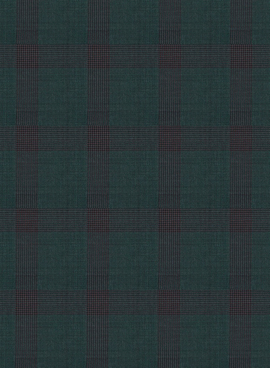 Napolean Knight Green Check Wool Jacket - StudioSuits