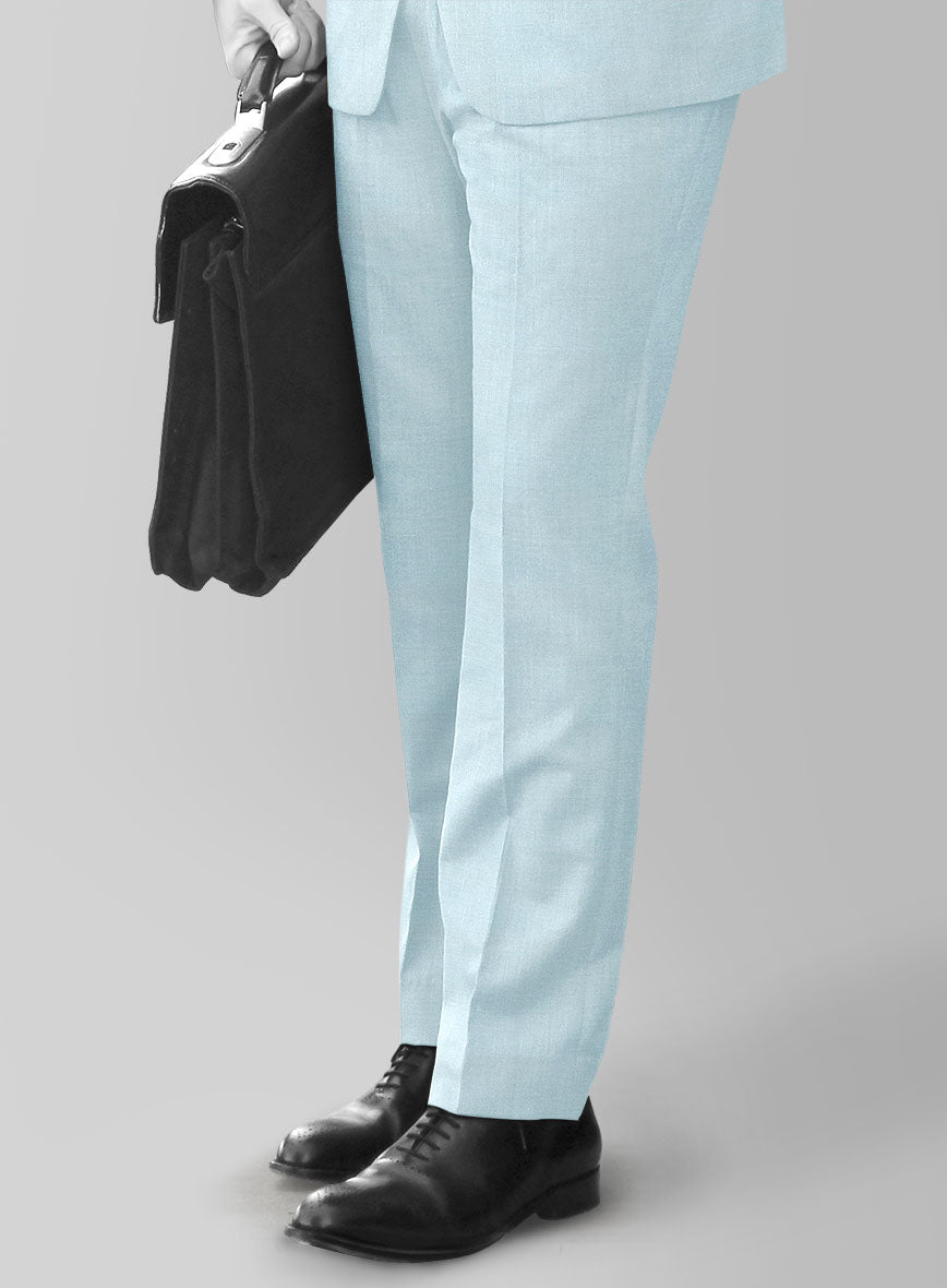 Napolean Light Blue Wool Pants - StudioSuits