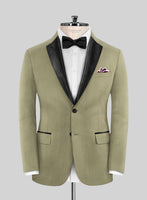 Napolean Light Khaki Wool Tuxedo Suit - StudioSuits