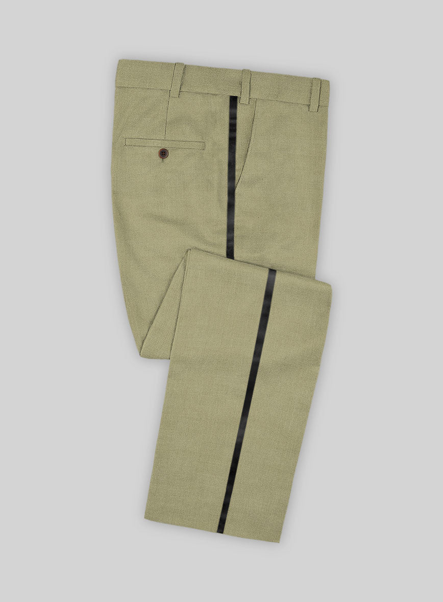 Napolean Light Khaki Wool Tuxedo Suit - StudioSuits