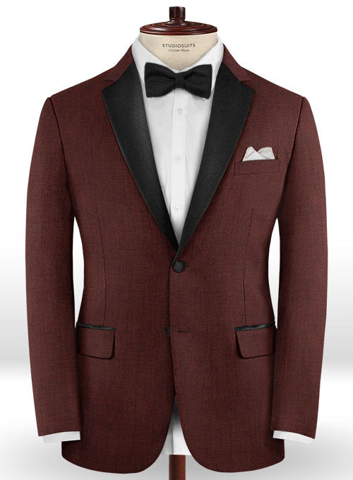 Napolean Melange Wine Wool Tuxedo Suit - StudioSuits