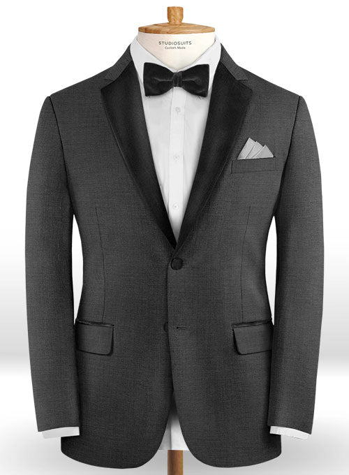 Napolean Metro Gray Wool Tuxedo Jacket - StudioSuits