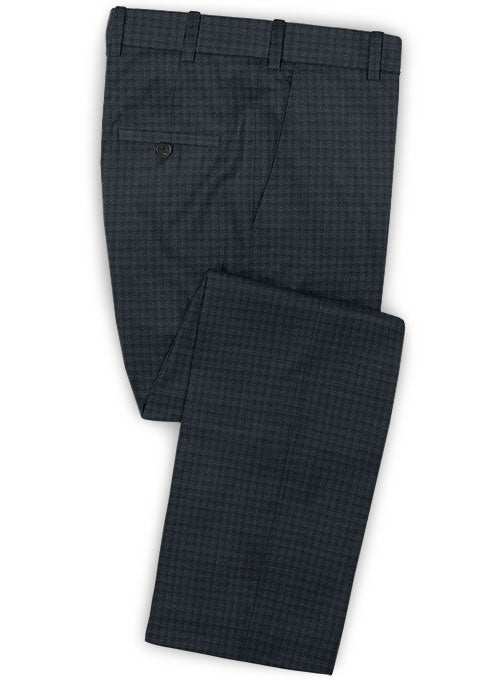 Napolean Mill Blue Wool Pants - StudioSuits