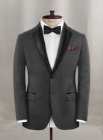 Napolean Mini Houndstooth Gray Wool Tuxedo Jacket - StudioSuits