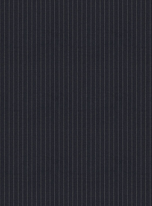 Napolean Mini Stripe Dark Blue Wool Pants - StudioSuits