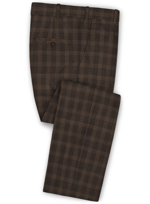 Napolean Mirro Brown Wool Pants - StudioSuits