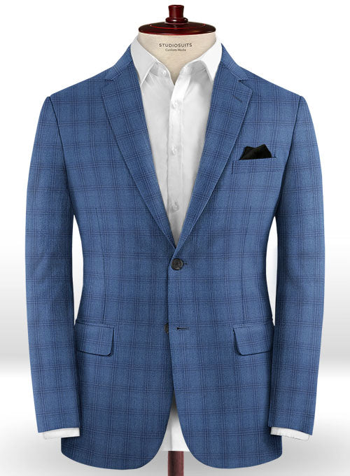 Napolean Mirrow Blue Wool Suit - StudioSuits