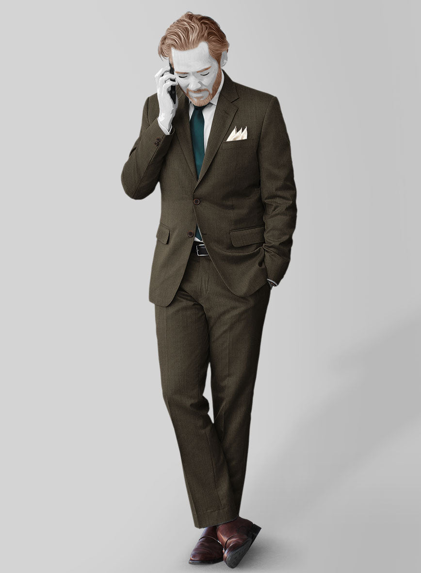 Napolean Mud Brown Wool Suit - StudioSuits