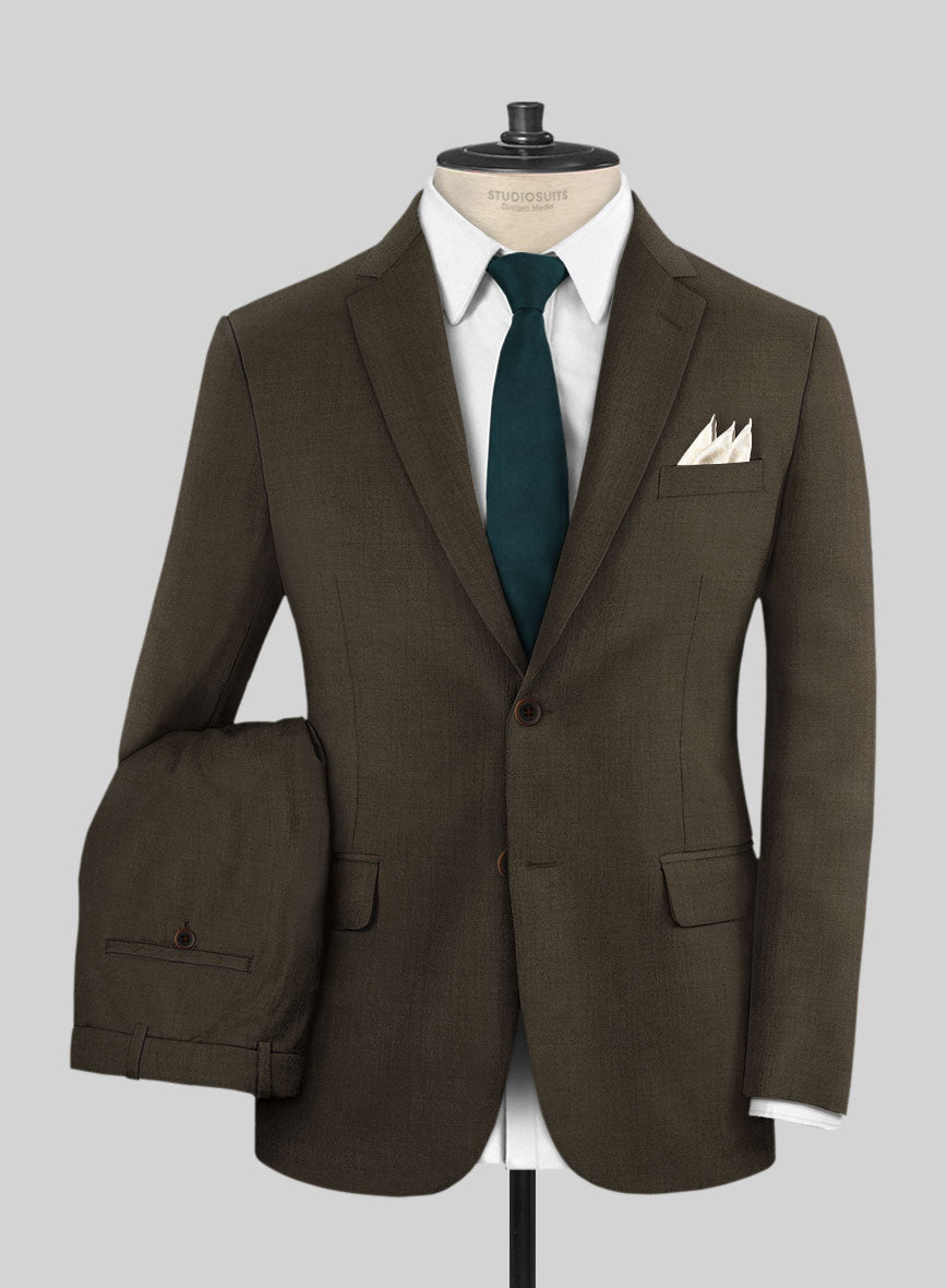 Napolean Mud Brown Wool Suit - StudioSuits