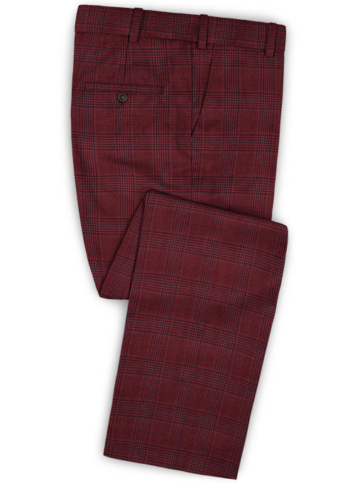 Napolean Nanti Red Wool Pants - StudioSuits