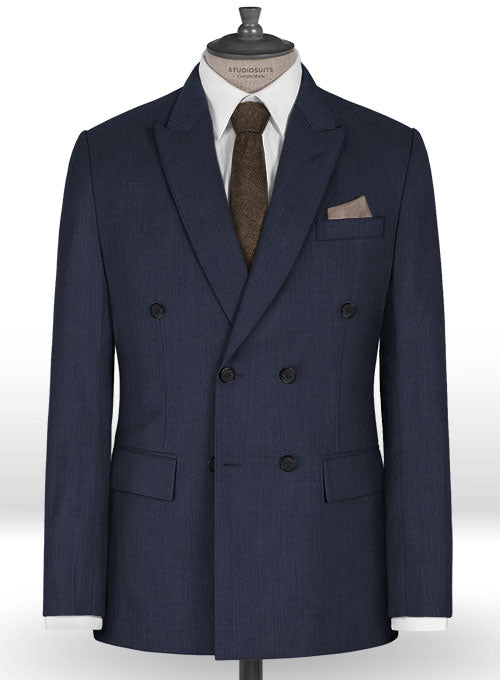 Napolean Navy Blue Wool Suit - StudioSuits