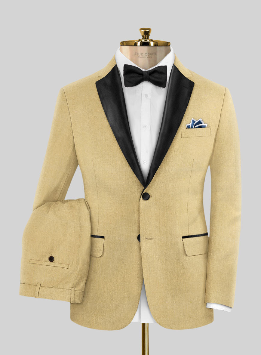 Napolean Old Khaki Wool Tuxedo Suit - StudioSuits