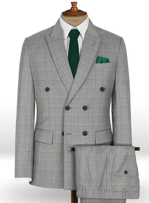 Napolean Pane Gray Wool Suit - StudioSuits
