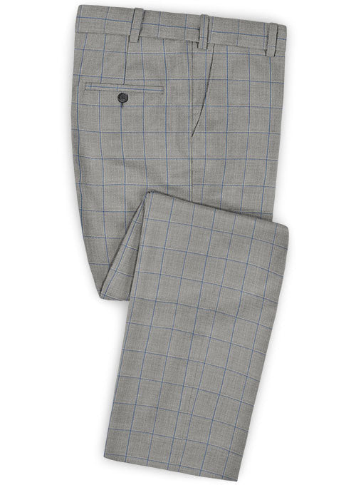 Napolean Pane Gray Wool Pants - StudioSuits
