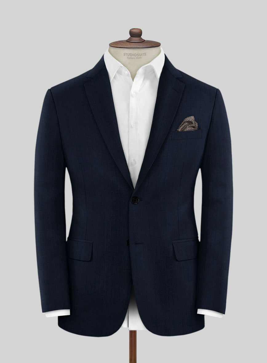 Napolean Party Stripe Blue Wool Jacket - StudioSuits