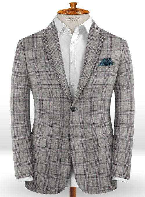 Napolean Petti Light Gray Wool  Jacket - StudioSuits
