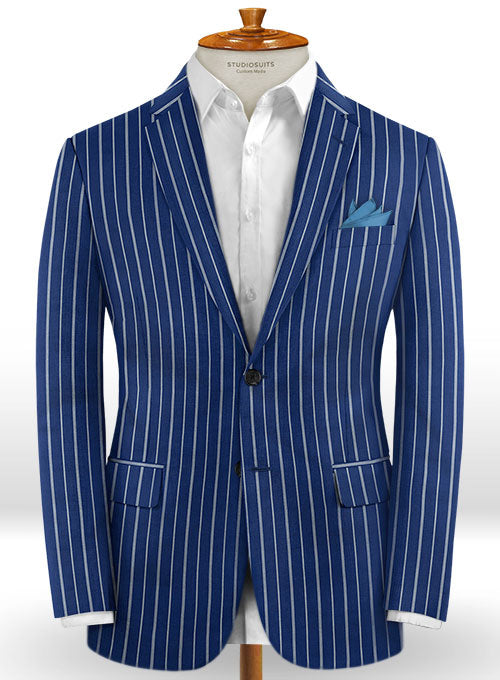 Napolean Pinto Blue Wool Jacket - StudioSuits