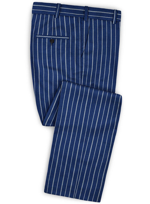 Napolean Pinto Blue Wool Pants - StudioSuits