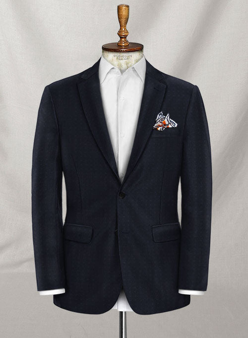 Napolean Polka Blue Wool Jacket - StudioSuits
