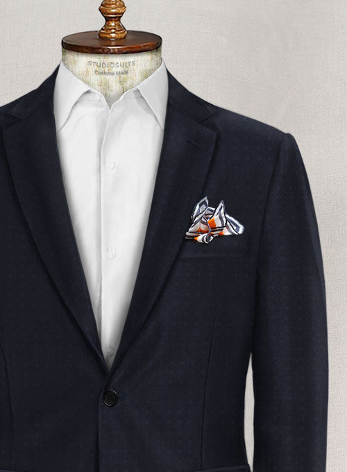 Napolean Polka Blue Wool Jacket - StudioSuits