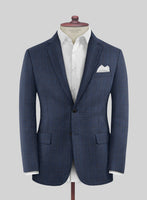 Napolean Retro Blue Wool Suit - StudioSuits