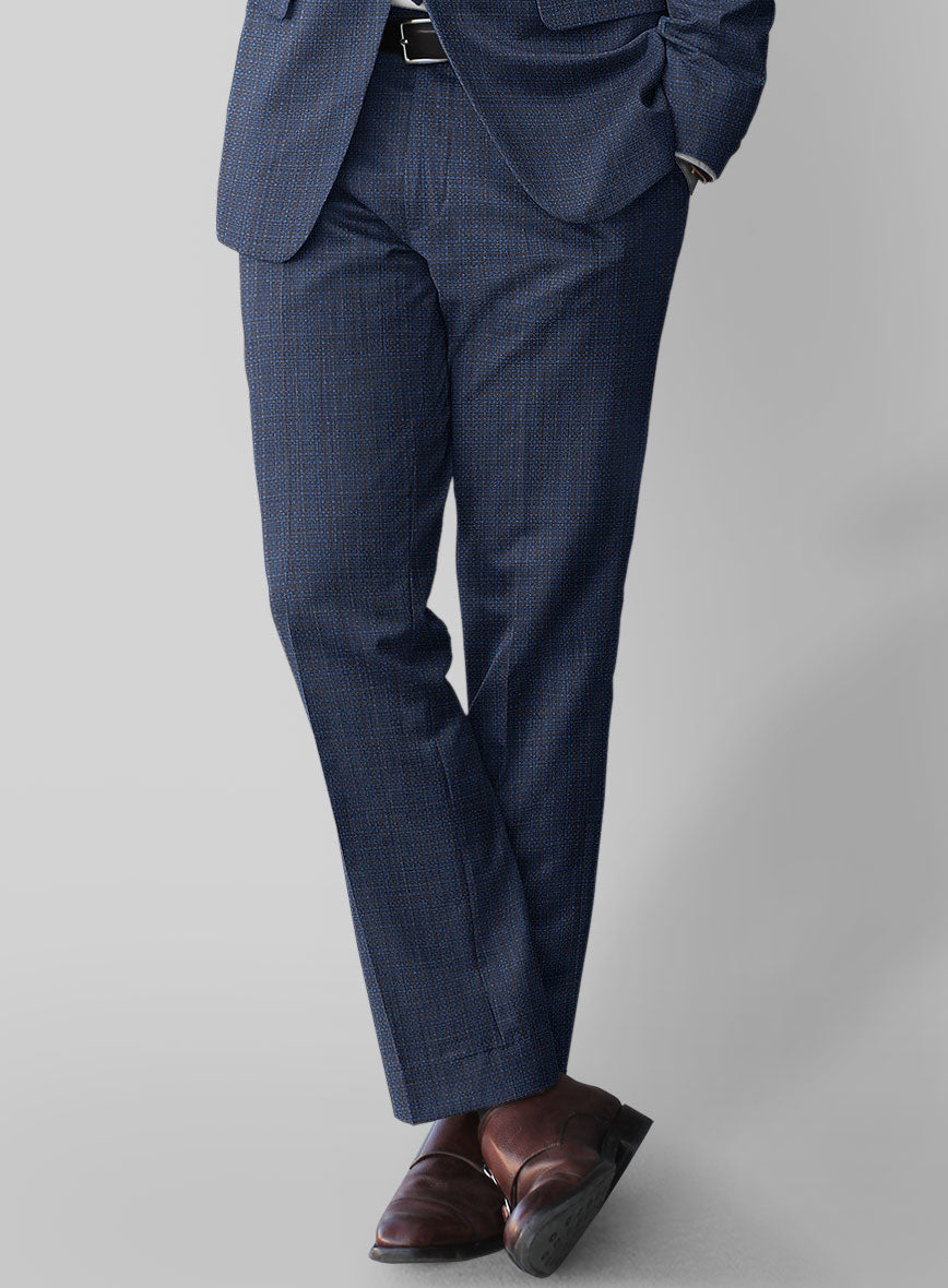 Napolean Retro Blue Wool Suit - StudioSuits