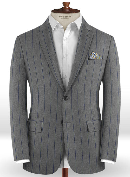 Napolean Rodrio Gray Wool Jacket - StudioSuits