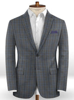 Napolean Sarcho Gray Blue Wool  Jacket - StudioSuits