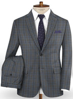 Napolean Sarcho Gray Blue Wool Suit - StudioSuits