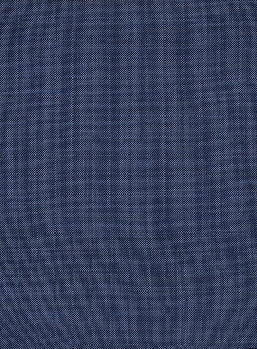 Napolean Sharkskin Slate Blue Wool Pants - StudioSuits