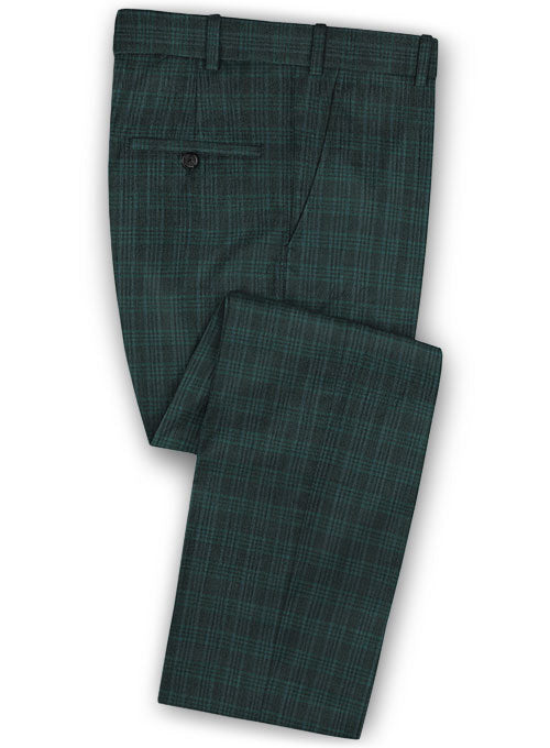Napolean Sola Green Wool Pants - StudioSuits