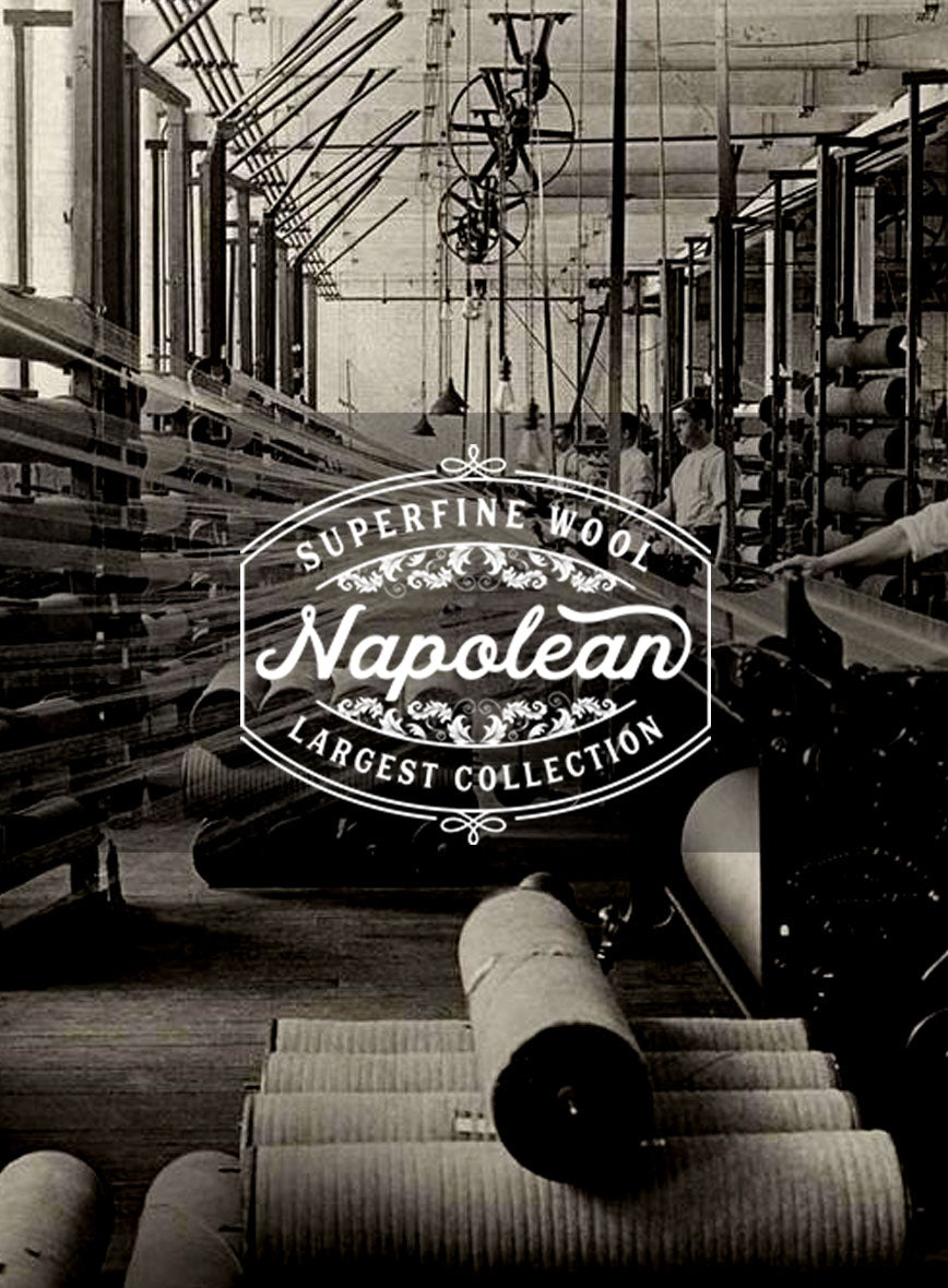 Napolean Old Khaki Wool Tuxedo Suit - StudioSuits
