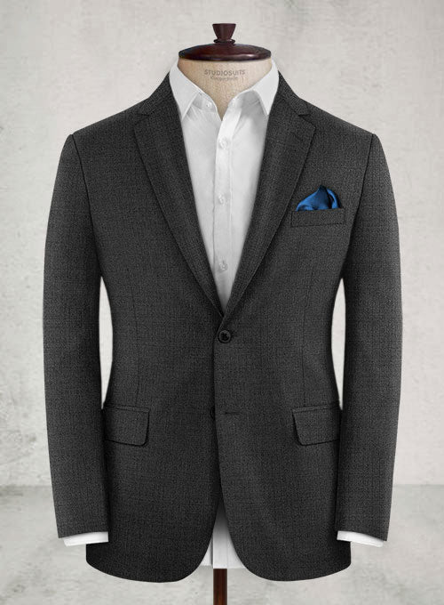 Napolean Stretch Charcoal Wool Jacket - StudioSuits