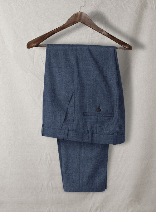 Napolean Stretch Imperial Blue Wool Pants - StudioSuits