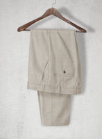 Napolean Stretch Pale Brown Wool Pants - StudioSuits
