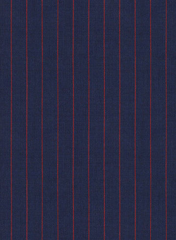 Napolean Stripo Blue Wool Pants - StudioSuits