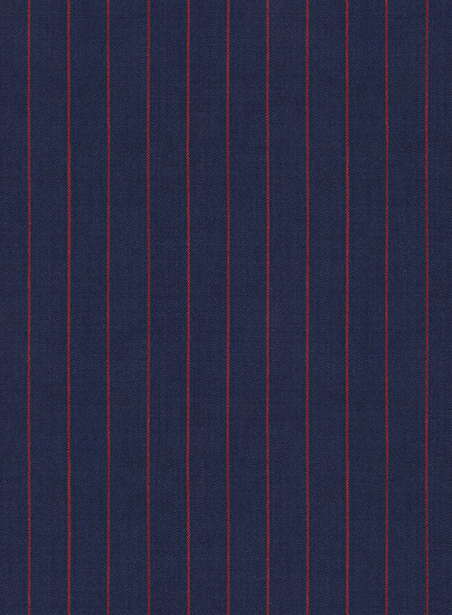 Napolean Stripo Blue Wool Pants - StudioSuits