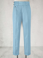 Napolean Taj Blue Double Gurkha Wool Trousers - StudioSuits