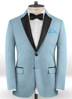 Napolean Taj Blue Wool Tuxedo Jacket - StudioSuits