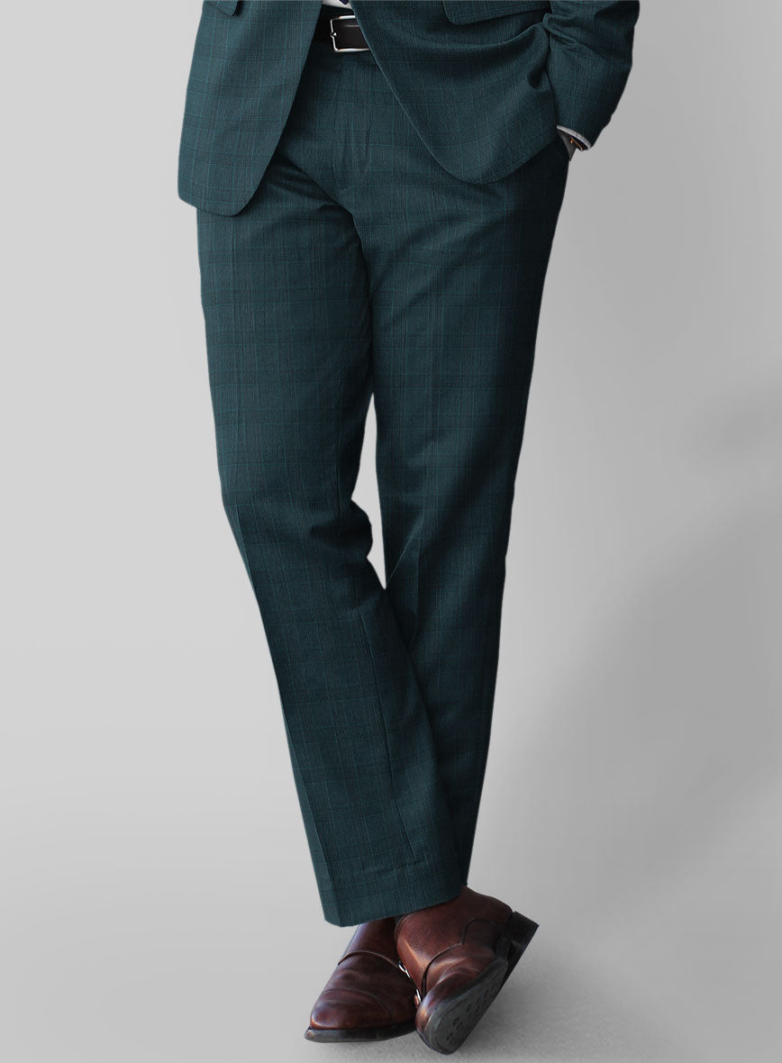 Napolean Teal Glen Pants - StudioSuits