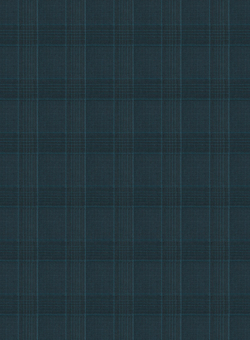 Napolean Teal Glen Pants - StudioSuits