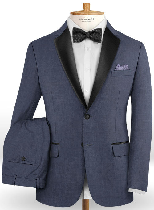 Napolean Tom Blue Wool Tuxedo Suit - StudioSuits