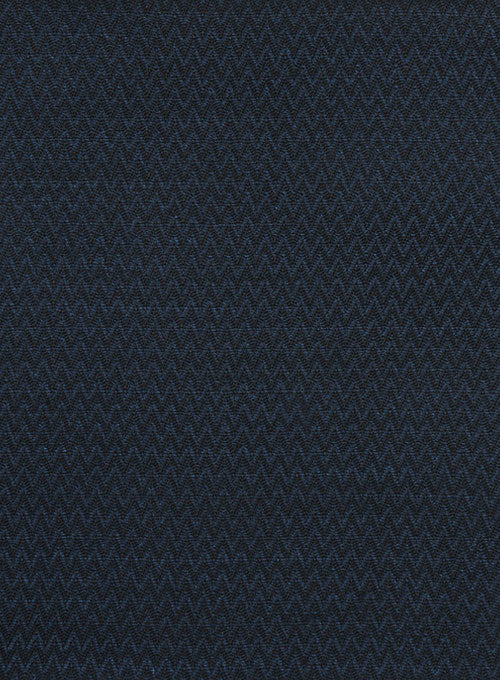 Napolean Wave Blue Black Wool Pants - StudioSuits