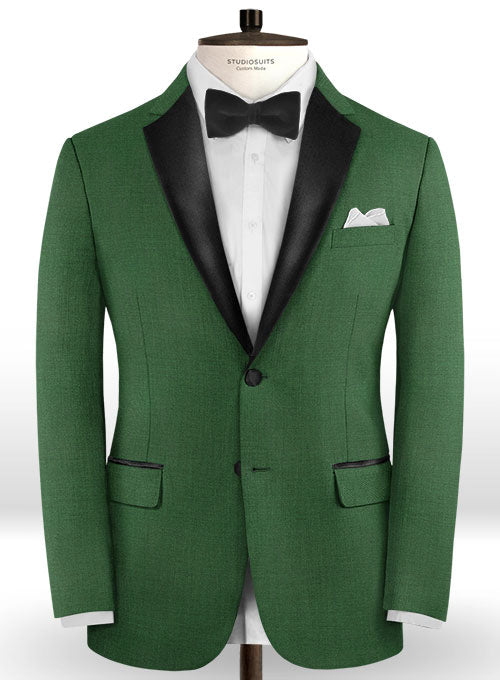 Napolean Yale Green Wool Tuxedo Jacket - StudioSuits