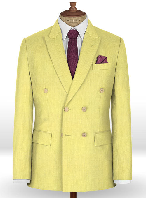 Napolean Yellow Wool Jacket - StudioSuits