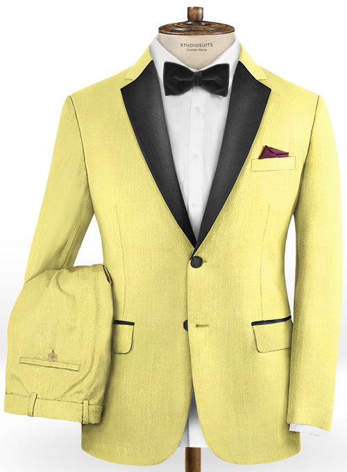 Napolean Yellow Wool Tuxedo Suit - StudioSuits