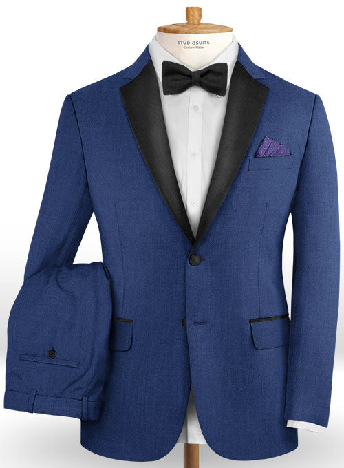 Napolean York Blue Wool Tuxedo Suit - StudioSuits