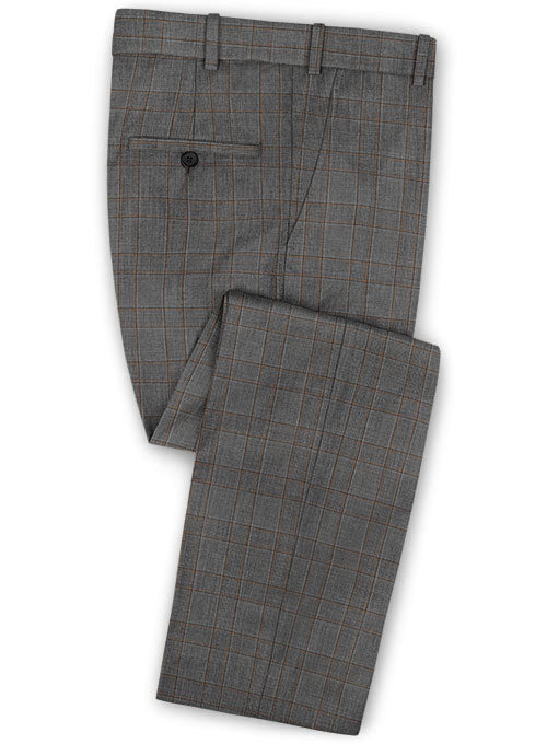 Napolean Strum Gray Wool Pants - StudioSuits