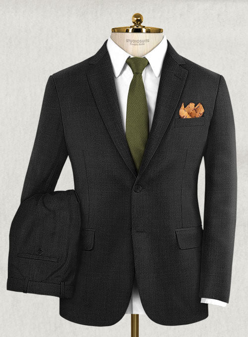Napolean Stone Black Wool Suit – StudioSuits