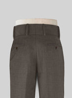 Napolean Sharkskin Brown Double Gurkha Wool Trousers - StudioSuits